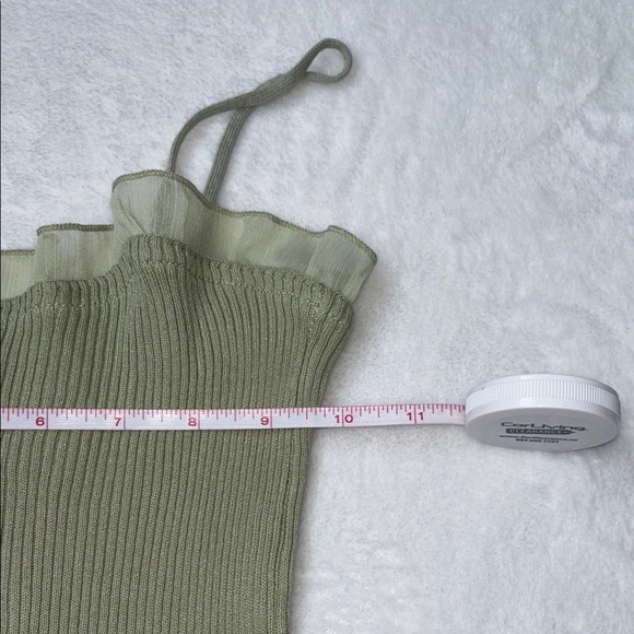 Olive Green Ribbed Camisole Top - Picture 11 of 12